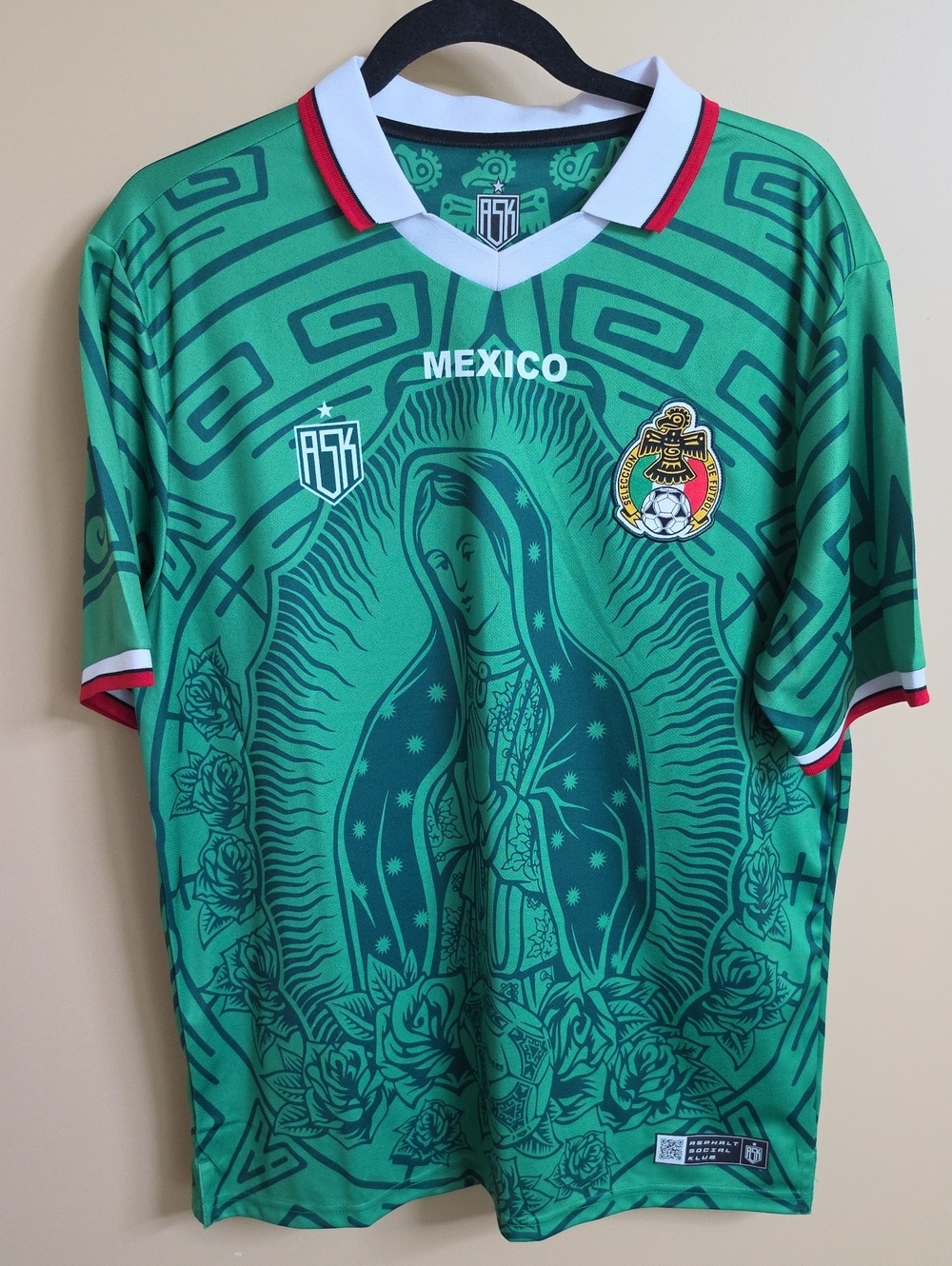 Mexico Soccer Jersey with Guadalupe Graphic